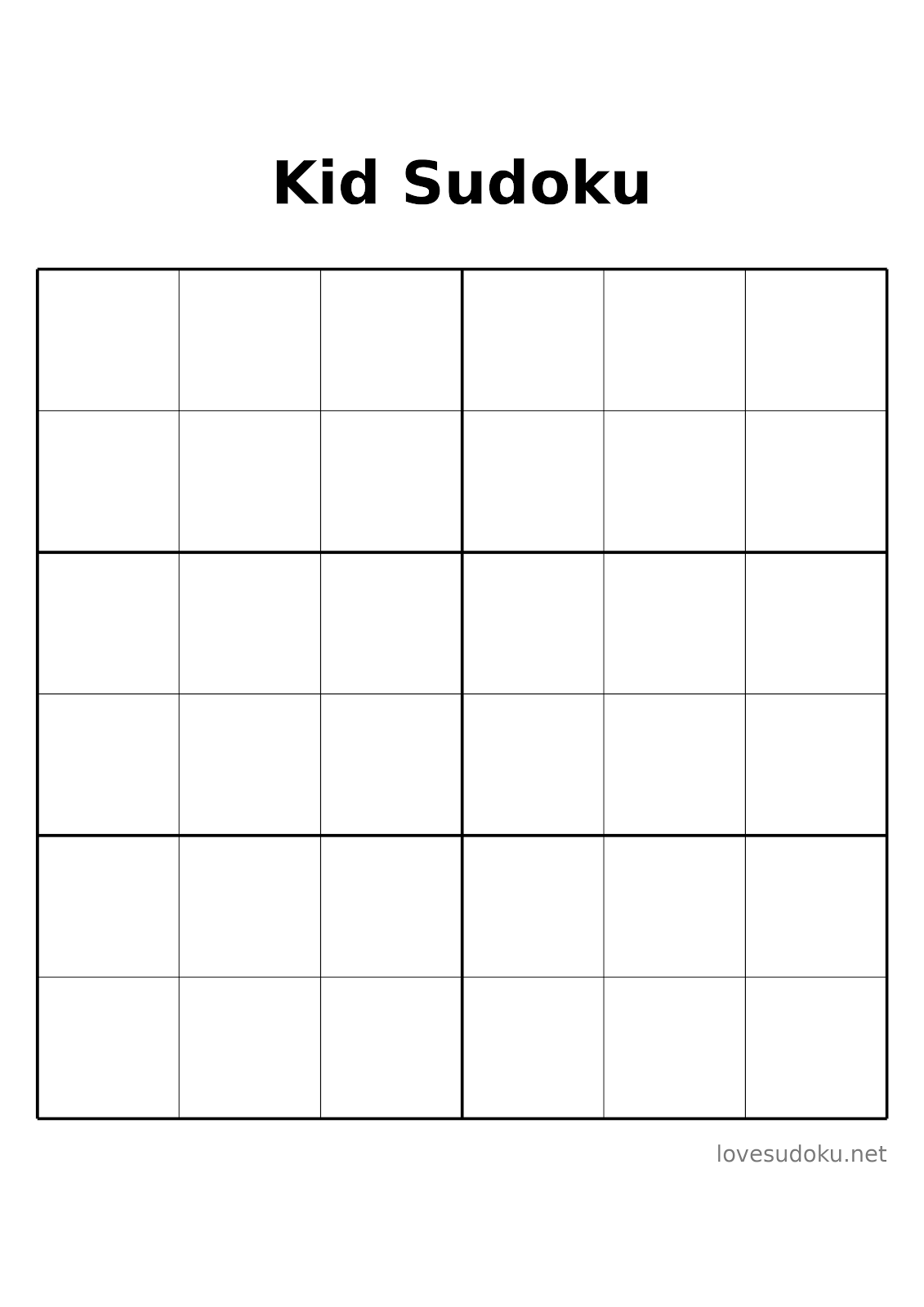 6 x 6 sudoku